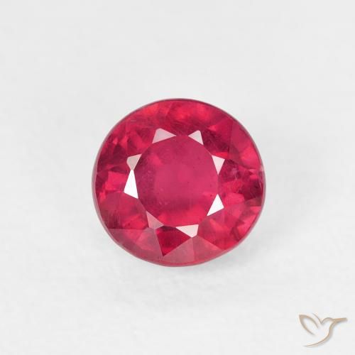 0.93ct طبيعي أحمر فاتح ياقوت, دائري, قليلا جدا