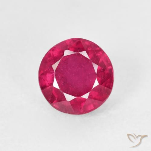 1.22ct طبيعي أحمر فاتح ياقوت, دائري, قليلا جدا