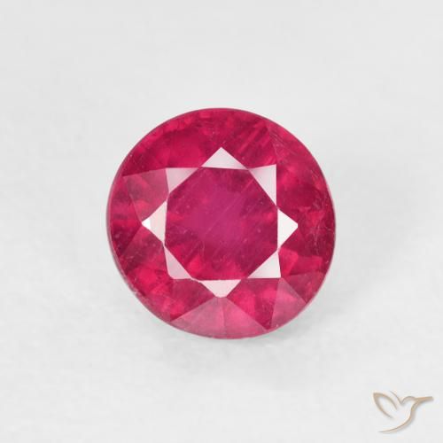 1.20ct طبيعي أحمر فاتح ياقوت, دائري, قليلا جدا