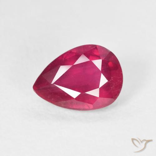 1.82ct طبيعي Medium Dark-Red ياقوت, شكل الكمثرى, قليلا جدا