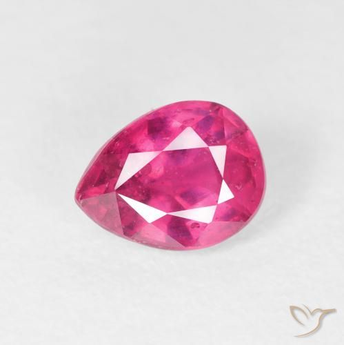 1.51ct طبيعي اوردي امحمر ياقوت, شكل الكمثرى, قليلا جدا