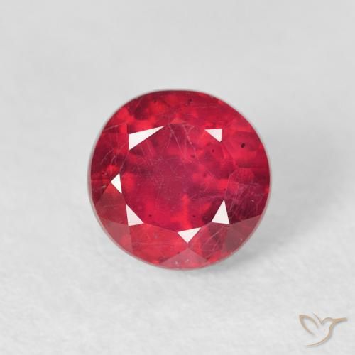 1.22ct طبيعي أحمر المربى ياقوت, دائري, قليلا جدا