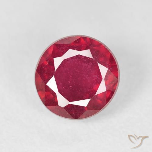 1.37ct طبيعي أحمر المربى ياقوت, دائري, قليلا جدا
