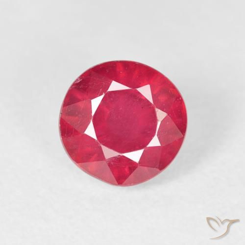 1.32ct طبيعي أحمر المربى ياقوت, دائري, قليلا جدا