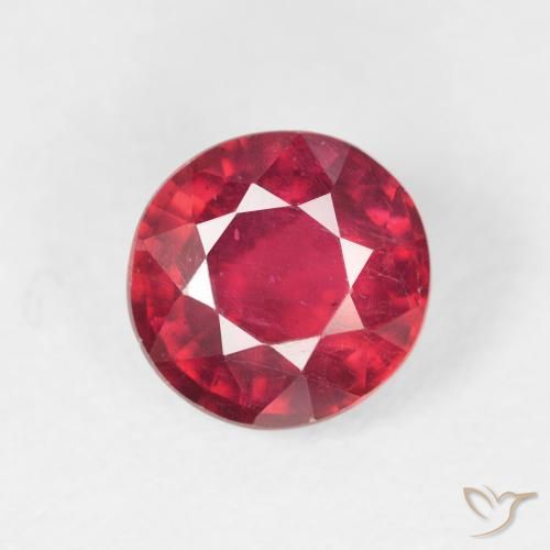 1.62ct طبيعي أحمر متوسط ياقوت, دائري, قليلا جدا