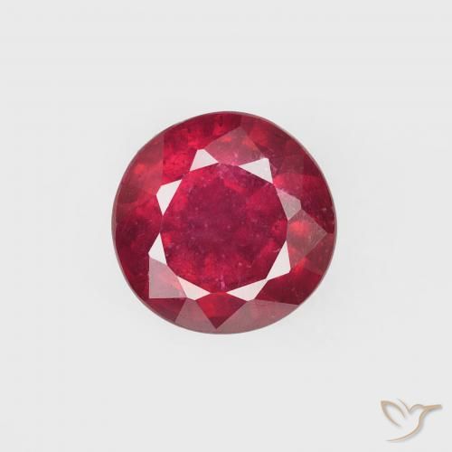1.39ct طبيعي أحمر المربى ياقوت, دائري, قليلا جدا