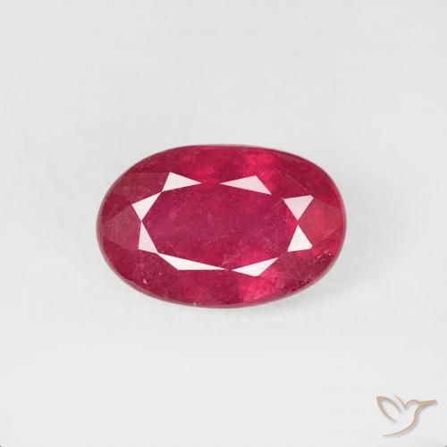 0.78ct طبيعي قرمزى غامق ياقوت, بيضوي, VS-SI