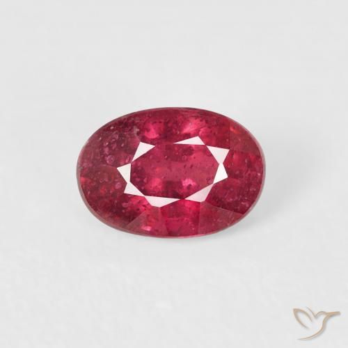 0.84ct طبيعي أحمر متوسط ياقوت, بيضوي, VS-SI