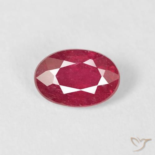 0.75ct طبيعي قرمزى غامق ياقوت, بيضوي, VS-SI