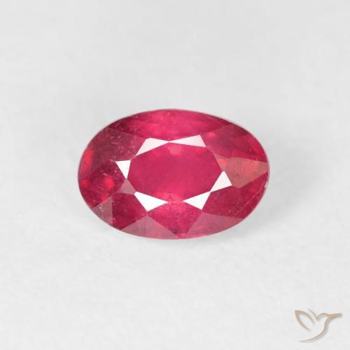 0.82ct طبيعي أحمر متوسط ياقوت, بيضوي, VS-SI