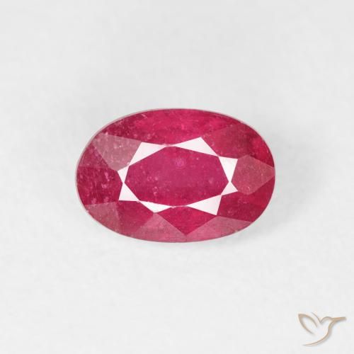 0.78ct طبيعي أحمر متوسط ياقوت, بيضوي, VS-SI