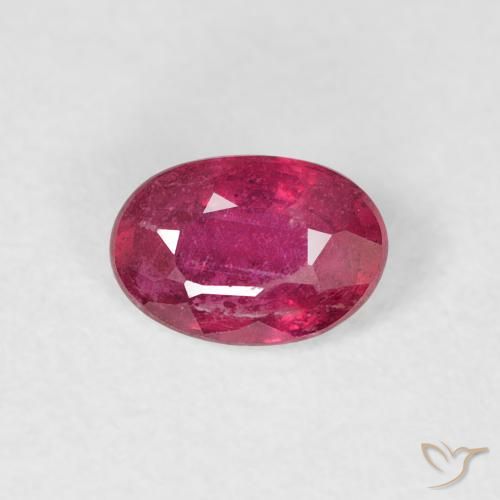 0.58ct طبيعي أحمر وردى ياقوت, بيضوي, VS-SI