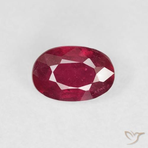 0.77ct طبيعي أحمر دموى ياقوت, بيضوي, VS-SI