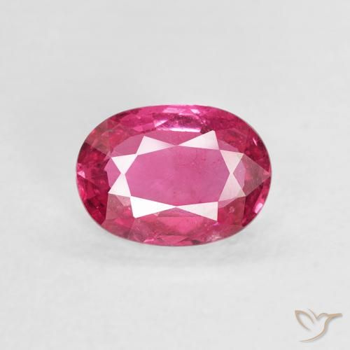 1.01ct طبيعي وردى داكن ياقوت, بيضوي, قليلا جدا