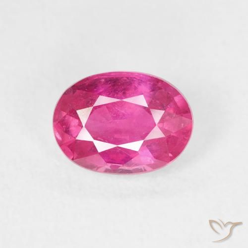 1.26ct طبيعي وردى داكن ياقوت, بيضوي, قليلا جدا