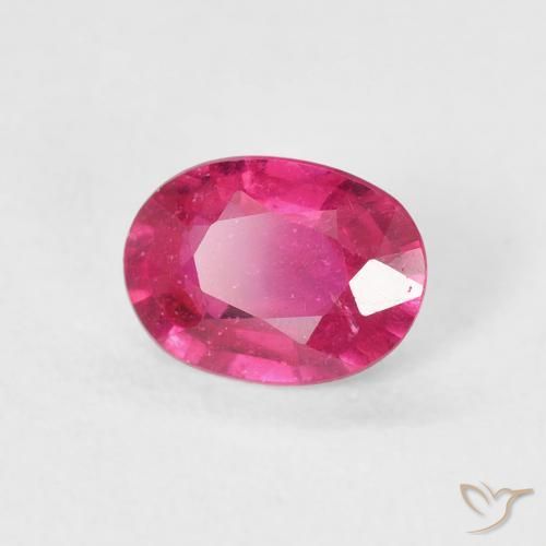 ياقوت Medium Dark-Pink طبيعي، بيضوي، 1.12 قيراط، قليلا جدا