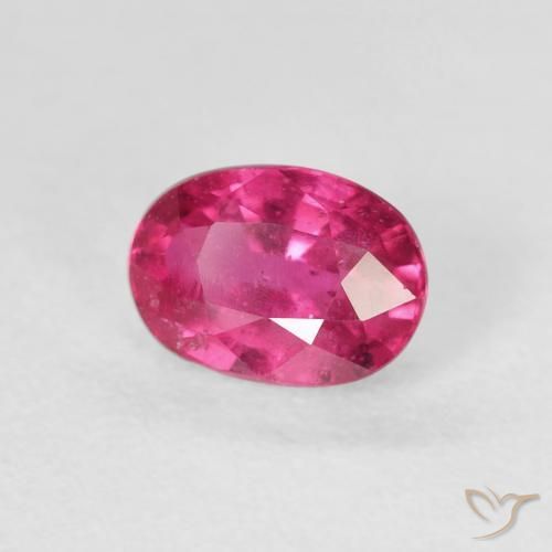 ياقوت Medium Dark-Pink طبيعي، بيضوي، 1.25 قيراط، قليلا جدا
