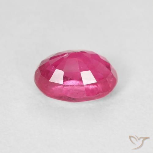 ياقوت Medium Dark-Pink طبيعي، بيضوي، 1.25 قيراط، قليلا جدا