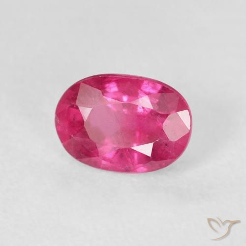 ياقوت Medium Dark-Pink طبيعي، بيضوي، 1.33 قيراط، قليلا جدا