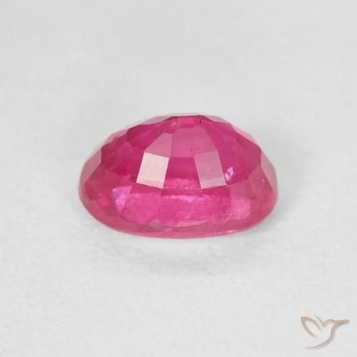ياقوت Medium Dark-Pink طبيعي، بيضوي، 1.33 قيراط، قليلا جدا