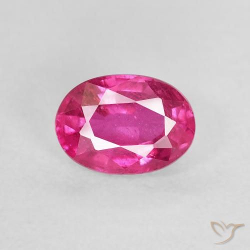 1.20ct طبيعي وردى داكن ياقوت, بيضوي, قليلا جدا
