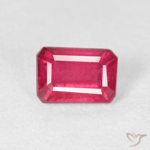 1.04ct طبيعي أحمر متوسط ياقوت, قص الزمرد, قليلا جدا