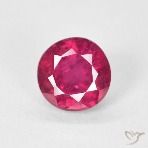 1.14ct طبيعي أحمر فاتح ياقوت, دائري, قليلا جدا