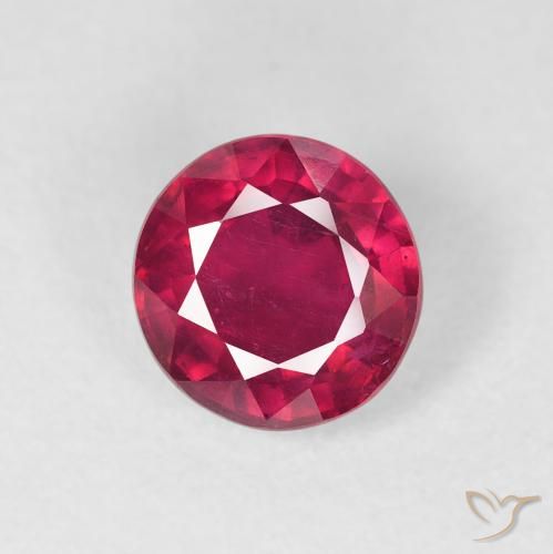 1.88ct طبيعي أحمر متوسط ياقوت, دائري, قليلا جدا