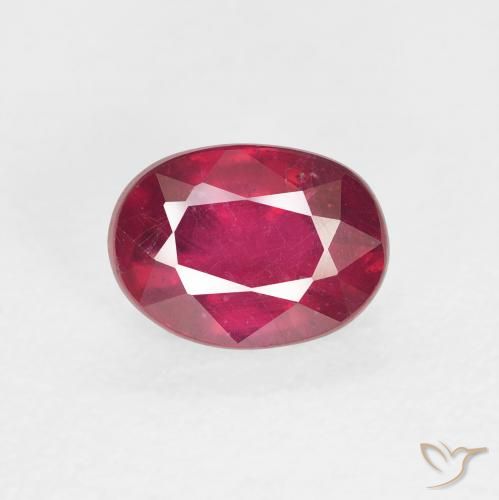 2.17ct طبيعي قرمزى غامق ياقوت, بيضوي, قليلا جدا