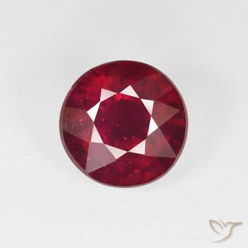 3.93ct طبيعي احمر غامق ياقوت, دائري, قليلا جدا