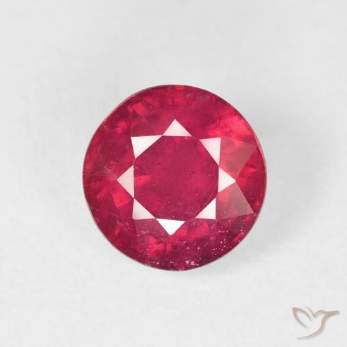 2.10ct طبيعي أحمر متوسط ياقوت, دائري, قليلا جدا