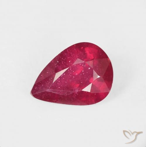 1.39ct طبيعي أحمر فاتح ياقوت, شكل الكمثرى, VS-SI