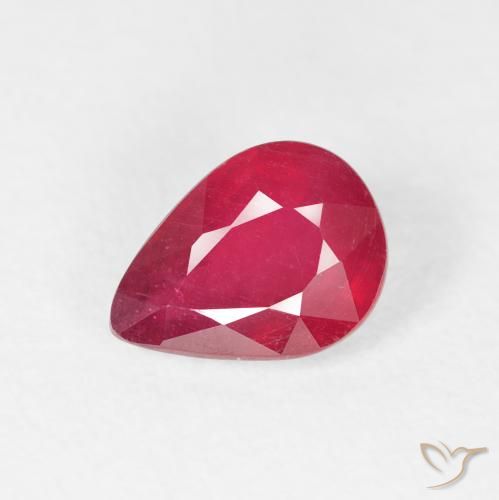 1.50ct طبيعي أحمر متوسط ياقوت, شكل الكمثرى, VS-SI