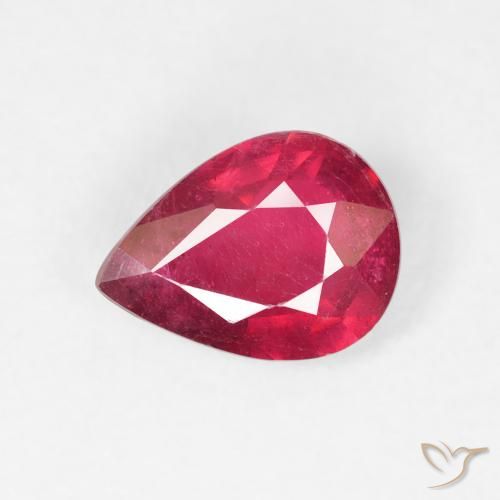 1.32ct طبيعي قرمزى غامق ياقوت, شكل الكمثرى, VS-SI