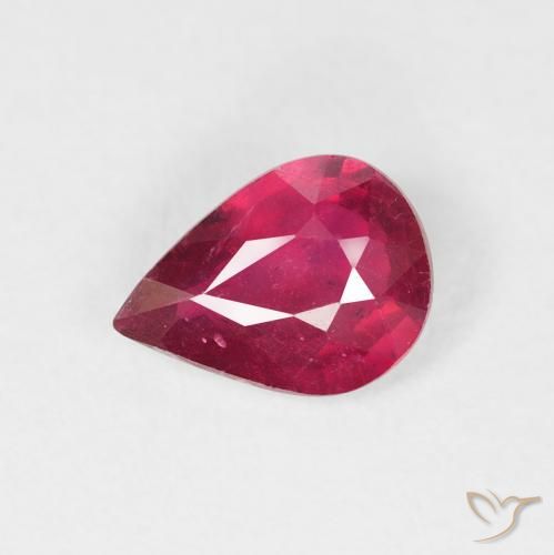 1.19ct طبيعي أحمر متوسط ياقوت, شكل الكمثرى, VS-SI
