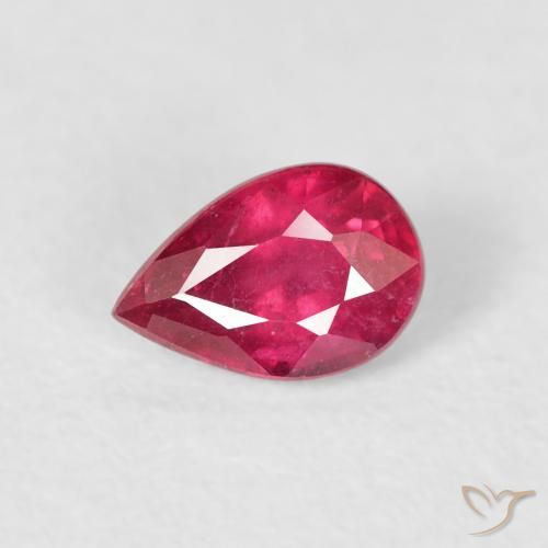 0.70ct طبيعي أحمر وردى ياقوت, شكل الكمثرى, VS-SI