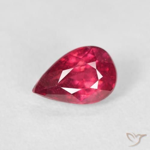 0.73ct طبيعي أحمر فاتح ياقوت, شكل الكمثرى, VS-SI