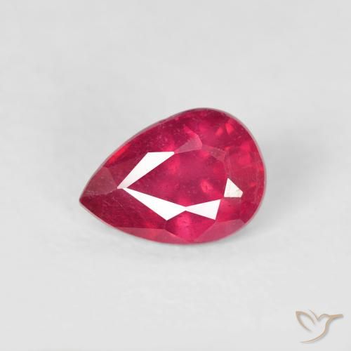 0.60ct طبيعي اوردي امحمر ياقوت, شكل الكمثرى, VS-SI