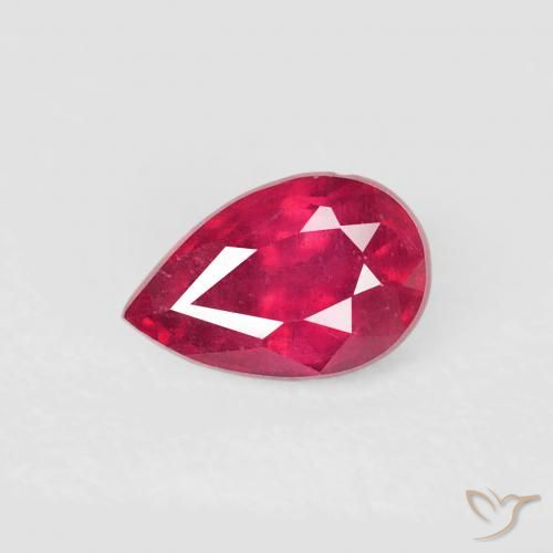 0.70ct طبيعي قرمزى غامق ياقوت, شكل الكمثرى, VS-SI