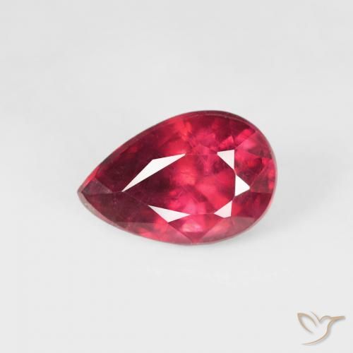 0.72ct طبيعي قرمزى غامق ياقوت, شكل الكمثرى, VS-SI