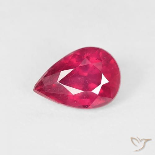 0.73ct طبيعي أحمر فاتح ياقوت, شكل الكمثرى, VS-SI