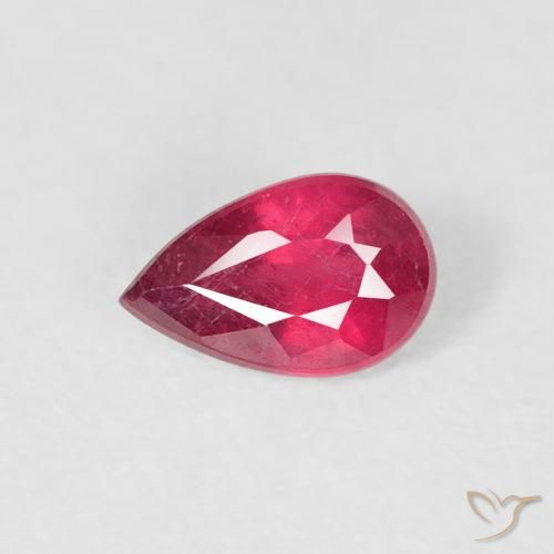 0.56ct طبيعي اوردي امحمر ياقوت, شكل الكمثرى, VS-SI