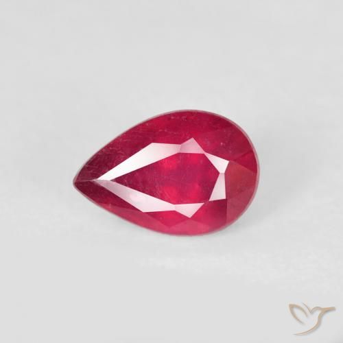 0.63ct طبيعي أحمر المربى ياقوت, شكل الكمثرى, VS-SI