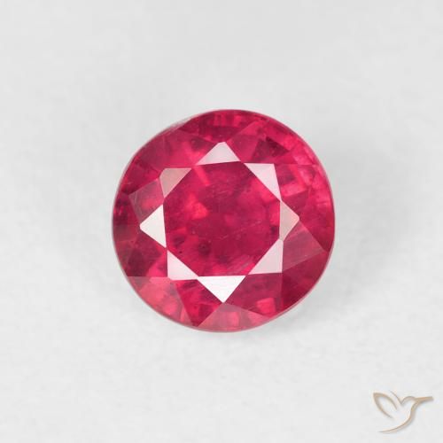 1.01ct طبيعي أحمر المربى ياقوت, دائري, قليلا جدا