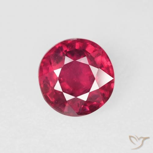 0.96ct طبيعي أحمر المربى ياقوت, دائري, قليلا جدا