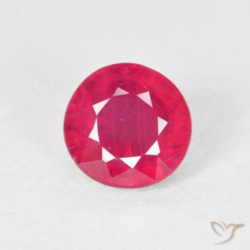 1.04ct طبيعي أحمر متوسط ياقوت, دائري, قليلا جدا