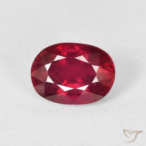2.17ct طبيعي احمر غامق ياقوت, بيضوي, قليلا جدا