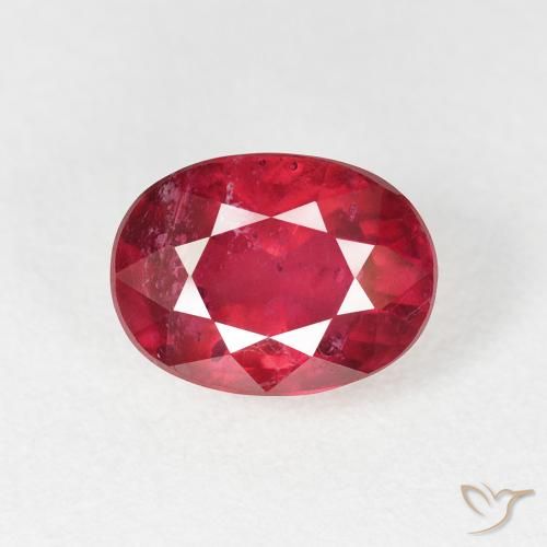 2.49ct طبيعي قرمزى غامق ياقوت, بيضوي, قليلا جدا