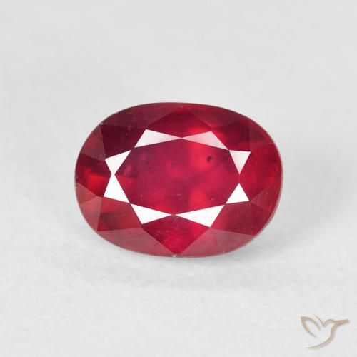 2.34ct طبيعي قرمزى غامق ياقوت, بيضوي, قليلا جدا