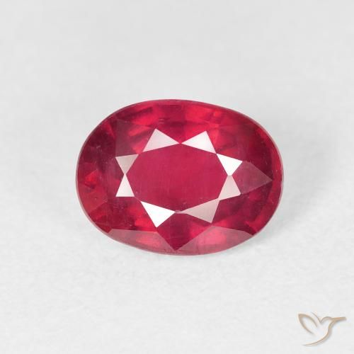 2.05ct طبيعي قرمزى غامق ياقوت, بيضوي, قليلا جدا